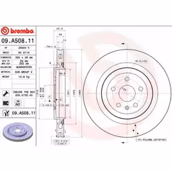 Disco freno; BREMBO; COATED DISC LINE; 365 28 5 ventilazione interna rivestito ad alto tenore di carbonio; per CHEVROLET, CAD ...