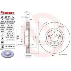 BREMBO Disco freno BMW: 3 Coupe, 3 Sedan, Z3 Roadster COATED DISC LINE 28mm 5 ventilazione interna rivestito 09.5934.11 34112227171,34112227737