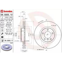 BREMBO Disco freno BMW: 3 Coupe, 3 Sedan, Z3 Roadster COATED DISC LINE 28mm 5 ventilazione interna rivestito 09.5935.11 34112227172,34112227738