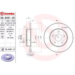 BREMBO Disco freno NISSAN: Almera Tino COATED DISC LINE 10mm 5 pieno rivestito 08.9461.21 432064U101,432064U102,432064U103 Dischi freno