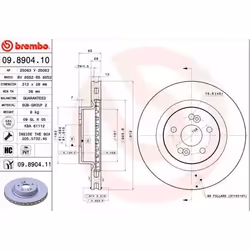 Disco freno; BREMBO; COATED DISC LINE; 312 28 5 ventilazione interna rivestito ad alto tenore di carbonio; per RENAULT; 77012 ...