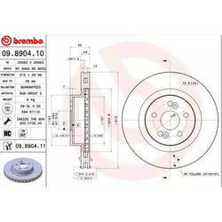BREMBO Disco freno RENAULT: CLIO 3, MEGANE 2 COATED DISC LINE 28mm 5 ventilazione interna rivestito ad alto tenore di carbonio 09.8904.11 7701208130