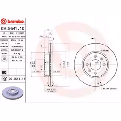 Disco freno; BREMBO; COATED DISC LINE; 256 19 4 ventilazione interna rivestito; per HYUNDAI; 517121C050, 517121C050