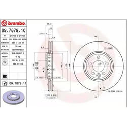 BREMBO Disco freno ROVER: 75, 75 Tourer COATED DISC LINE 22mm 5 ventilazione interna rivestito 09.7879.11 10002710,10002711,GBD90844,SDB000880