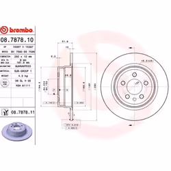 Disco freno; BREMBO; COATED DISC LINE; 280 10 5 pieno rivestito; per ROVER, MG, KIA; GBD90847, SDB000010, SDB000870, SDB10110 ...