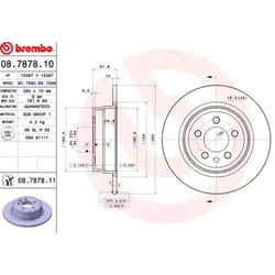 BREMBO Disco freno ROVER: 75, 75 Tourer COATED DISC LINE 10mm 5 pieno rivestito 08.7878.11 GBD90847,SDB000010,SDB000870,SDB101100,SDB000881