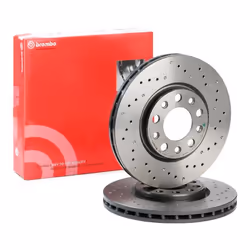 Disco freno; BREMBO; XTRA LINE; 281 26 5 perforato/ventilazione interna rivestito ad alto tenore di carbonio; per ALFA ROMEO, ...