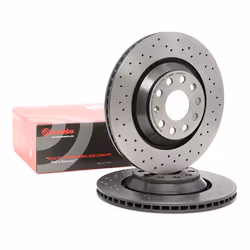 Disco freno; BREMBO; XTRA LINE; 310 22 5 perforato/ventilazione interna rivestito ad alto tenore di carbonio; per VOLKSWAGEN, ...