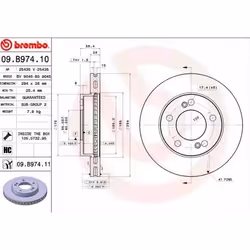 Disco freno; BREMBO; COATED DISC LINE; 294 28 5 ventilazione interna rivestito ad alto tenore di carbonio; per SSANGYONG, DAE ...