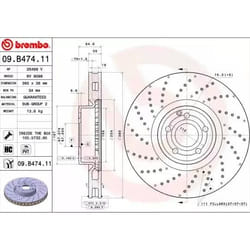 BREMBO Disco freno COATED DISC LINE 36mm 5 perforato/ventilazione interna rivestito ad alto tenore di carbonio 09.B474.11 2314211312,2314211412