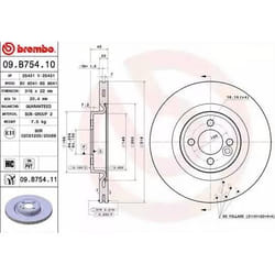 BREMBO Disco freno MINI: Hatchback, Clubman, Coupe COATED DISC LINE 22mm 4 ventilazione interna rivestito ad alto tenore di carbonio 09.B754.11