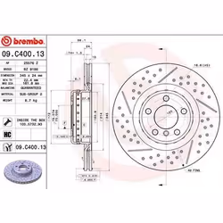 BREMBO Disco freno BMW: 2 Coupe, 4 Coupe, 1 Hatchback TWO-PIECE DISCS LINE 09.C400.13 34206797598 Dischi freno, Dischi dei freni