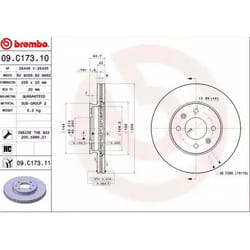 BREMBO Disco freno KIA: RIO 3, Rio III Van / Hatchback COATED DISC LINE 22mm 4 ventilazione interna rivestito ad alto tenore di carbonio 09.C173.11