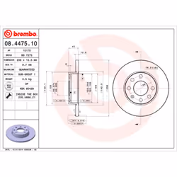 Disco freno BREMBO 8447510 anteriore, pieno, 1 Pezzo - Vista aggiuntiva 4