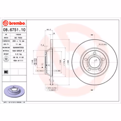 Disco freno BREMBO 08.6751.10, anteriore, pieno, 1 Pezzo - Vista aggiuntiva 5