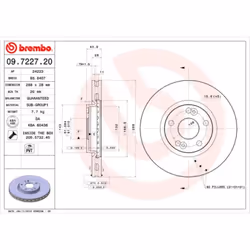 Disco freno BREMBO 9722720 anteriore, ventilato, 1 Pezzo - Vista aggiuntiva 5