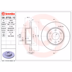 Disco freno BREMBO 08.9759.10, 1 Pezzo