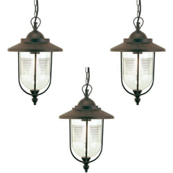 Lampada sospensione da esterno pezzi 3 modello porto color ruggine cm 34