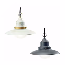 Lampada a Sospensione in alluminio e acciaio Sovil: Colore Grigio o Bianco Oro Lampada a sospensione con struttura in pressof ...