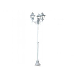 Lampione Telescopico Esterno Contemporaneo Old Alluminio Vetro Bianco 3 Luci E27