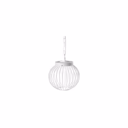 Sospensione in alluminio pressofuso. Finitura goffrata. Diffusore in resina opalina. Illuminazione con 28 LED SMD 2835. Consu ...