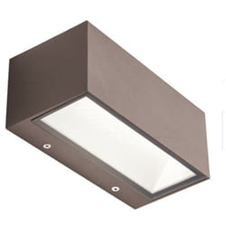 Applique Da Esterno Grande Biemissione Box Alluminio Caffè 20W Led 3000K