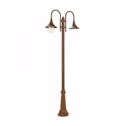 Collezione Lampara D'ISPIRAZIONE MARITTIMA Palo a 2 luci, di altezza 230 cm, con struttura realizzata in pressofusione di all ...