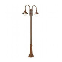 Lampada Palo Due Luci per Giardino Colore Ruggine per Esterno Linea Deluxe Livos