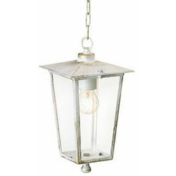 Lampada Sospensione Vintage Lanterna Esterno Giardino Bianco Antico Oro Sovil