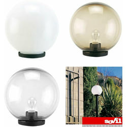 Sovil - Testa Palo Lampione da Giardino Sfera Globo Illuminazione Esterno E27 Diametro: 30 cm - Colore: Opale