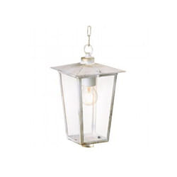 Sospensione Contemporanea Ribot Alluminio Bianco e Oro 1 Luce E27 - Trasparente
