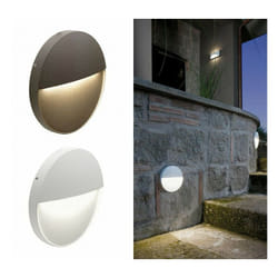 Applique Segnapasso Esterno a Parete Led Illuminazione Giardino Geo Round Sovil Colore: Marrone - Misure e Watt: ø 11 cm - 3 w