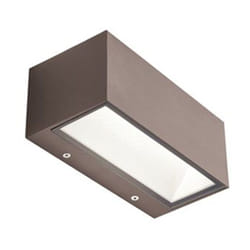 Applique Da Esterno Media Biemissione Box Alluminio Caffè 12W Led 4000K