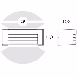 Lampada Applique con Griglia Colore Grigio per Esterno Linea Umbe Sovil - Vista aggiuntiva 2