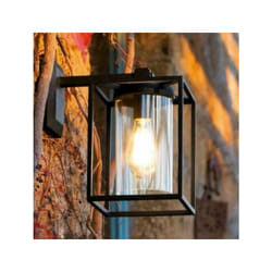 Applique quadrata verso il basso attacco grande e27 in alluminio colore nero 597/06 - Sovil