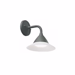Lampada da parete in alluminio pressofuso. Luce diretta con diffusore in resina opalina. Finiture colori: bianco goffrato e g ...