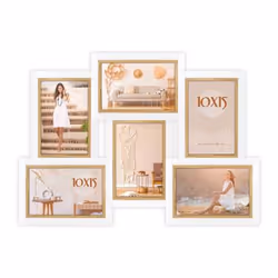 ZEP Ayas 6Q, Set di cornici per foto, MDF, Bianco, Parete, 10 x 15 cm, Paesaggio/Ritratto