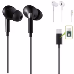 AURICOLARI IN-EAR CUFFIE CON CONNETTORE TYPE-CCompatibile con tutti gli smartphone con entrata TYPE-COutput: TYPE-CLunghezza ...