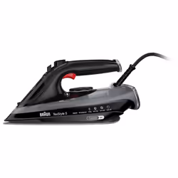 Braun TexStyle 5 SI 5088 BK, Ferro da stiro a secco e a vapore, EloxalPlus soleplate, 2 m, 220 g/min, Nero, 50 g/min