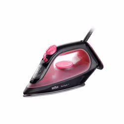 Braun TexStyle 1, Ferro da stiro a secco e a vapore, Piastra in Ceramica, 1,9 m, 130 g/min, Nero, Viola, 0,22 L