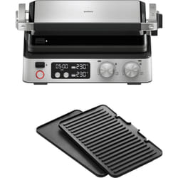 Braun - MultiGrill 7 cg 7040, Griglia Elettrica con Controllo Elettronico, 2 Termostati Indipendenti, 3 Posizioni di Cottura, Piastre Lavabili in