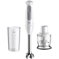 Braun - MultiQuick 5 MQ50.201M, Minipimer con Tecnologia PowerBell Plus, Sistema EasyClick Plus, Asta in Acciaio Inox, Tritatutto 350ml e Bicchiere