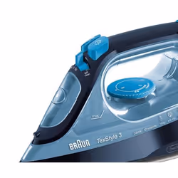 Braun TexStyle 3 SI 3050 BL Ferro da stiro a secco e a vapore Piastra in Ceramica 2400 W Blu