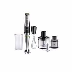 Braun MultiQuick 9 MQ9138XI, Frullatore ad immersione, 0,6 L, Tritaghiaccio, 1,2 m, 1200 W, Nero, Acciaio inox
