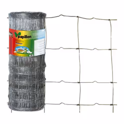 RETE PAPILLON BARRIER 8FILI 15CM H100CM 50MT ZINCATA Altezza : 100 cm. N° fili orizz. : 8 Dist. fili vert. : 15 cm. Rete zinc ...