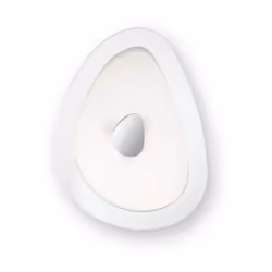 Collezione GEKO DESIGN MODERNO Plafoniera/applique a 2 luci con montatura in metallo smaltato bianco.. Diffusore con vetro tr ...