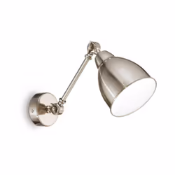 Collezione NEWTON DIFFUSORI REGOLABILI Applique a 1 luce con montatura e diffusore in metallo con finitura in nickel satinato ...