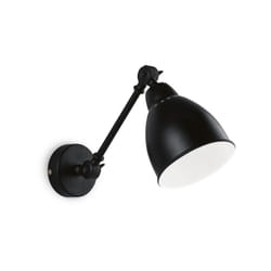 Applique Industrial-Minimal Newton Metallo Nero 1 Luce E27