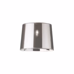 Collezione DORSALE LA LUCE CHE SEGUE LA TUA LINEA DI STILE Paralume in lamina di PVC per lampada da interno colore cromo.