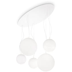 Ideal Lux - Sospensione Moderna Mapa Vetro Bianco 5 Luci E27